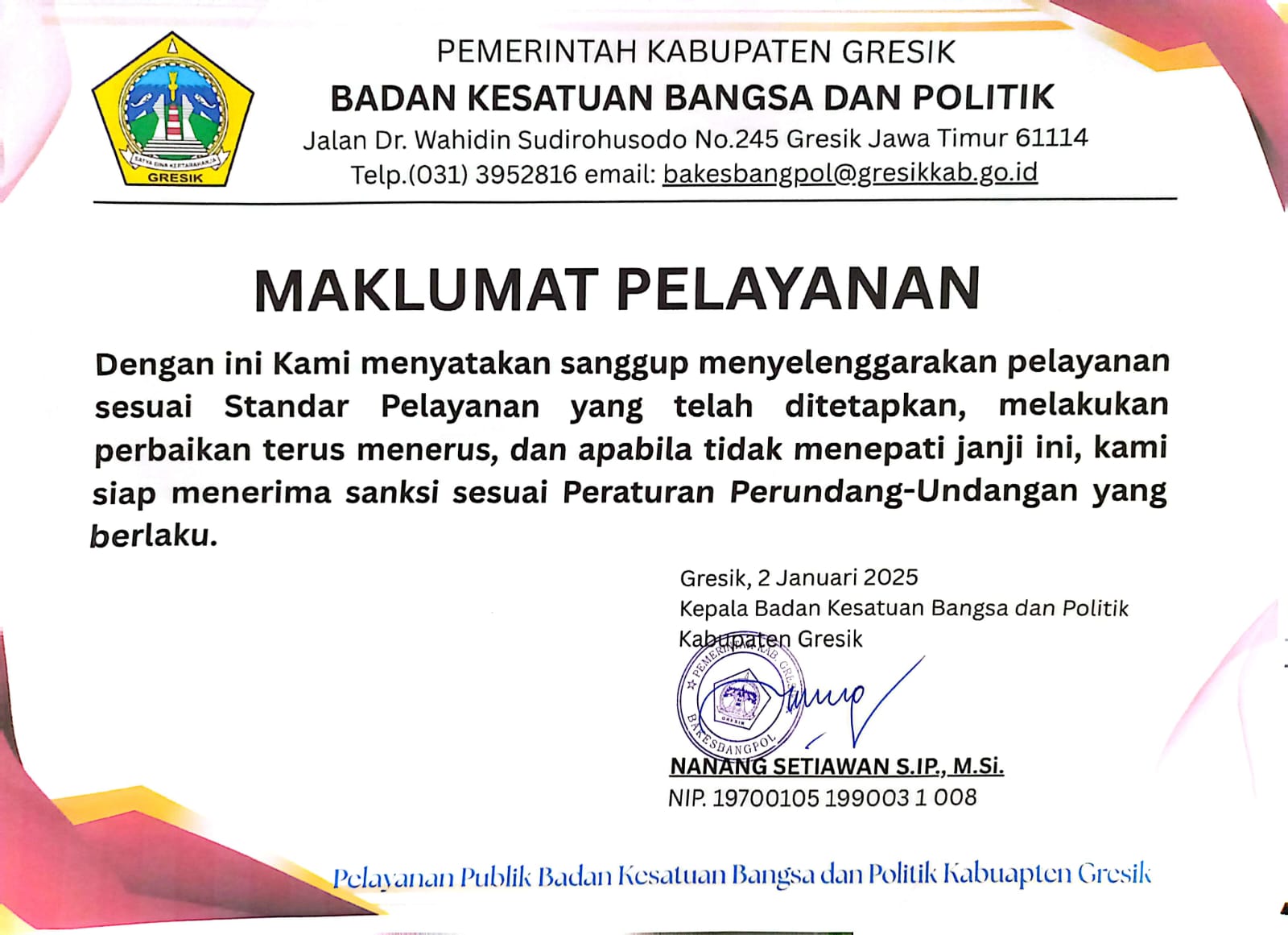 Maklumat Pelayanan